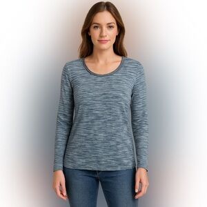 Talbots Textured Stripe Long-Sleeve Tee (T by Talbots) Size LP